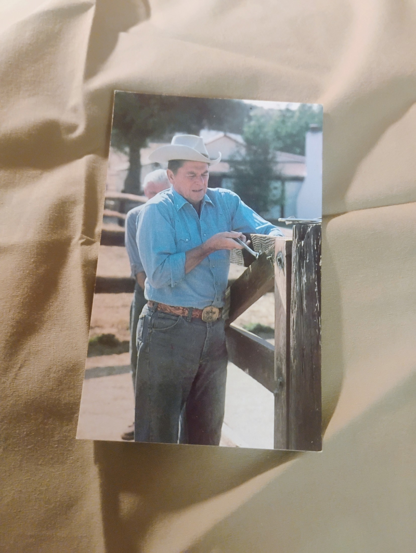 Vintage Western TV Star Promotional Photo — Cowboy in Blue Shirt