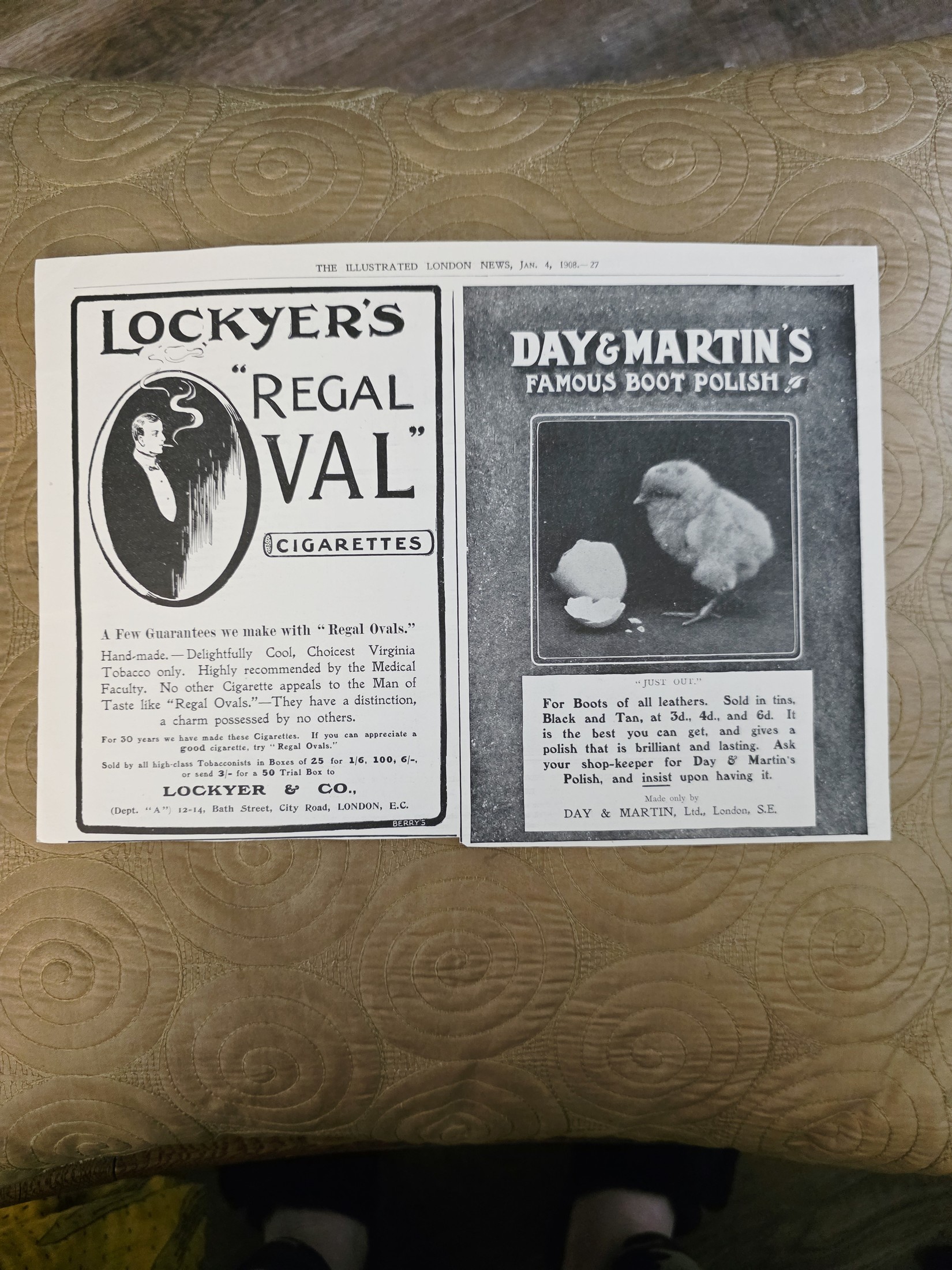 The Illustrated London News - January 4, 1908 Original Magazine Pages/Leaves