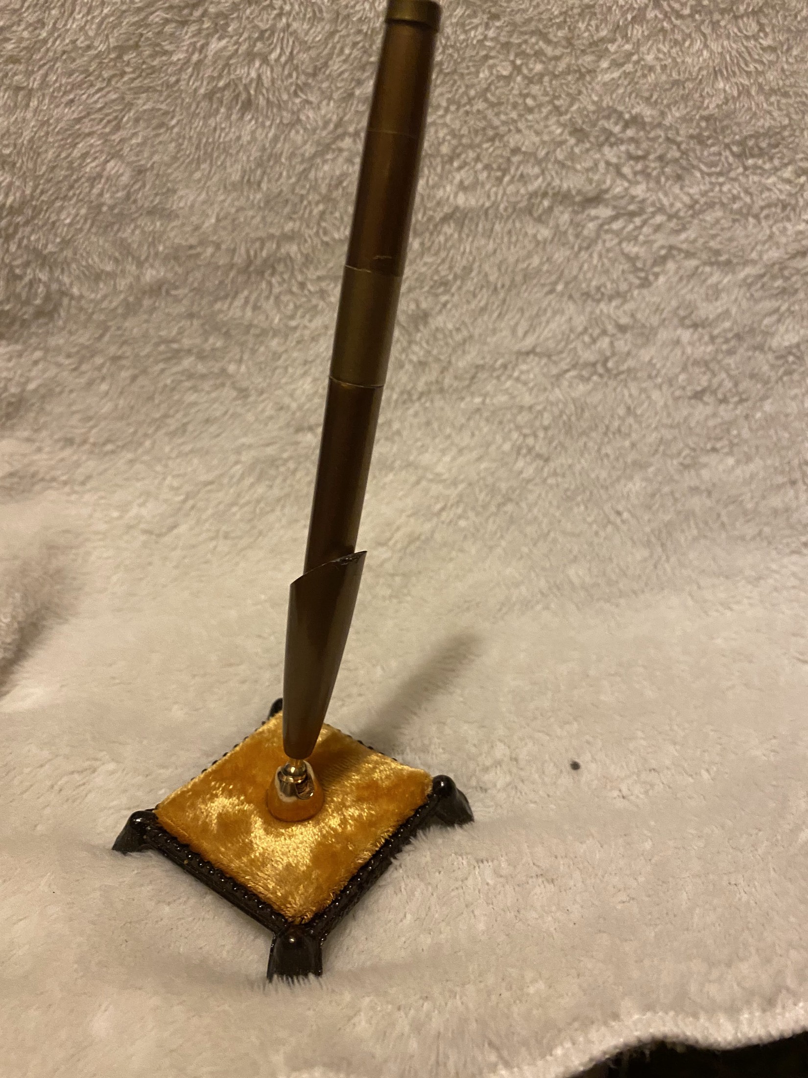 Decorative Desk Pen on Velvet Cushion Stand