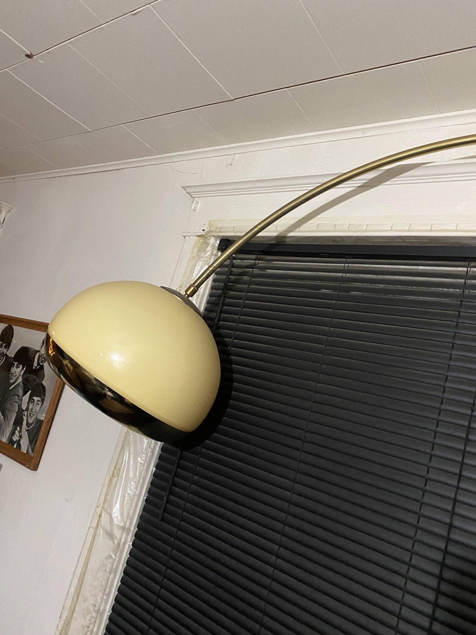 Mid-Century Modern Arc Floor Lamp with Dome Shade