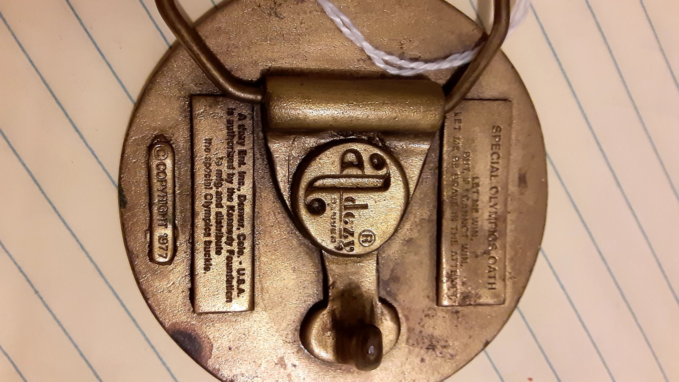 1977 Special Olympics Participation Medal with Oath Inscription