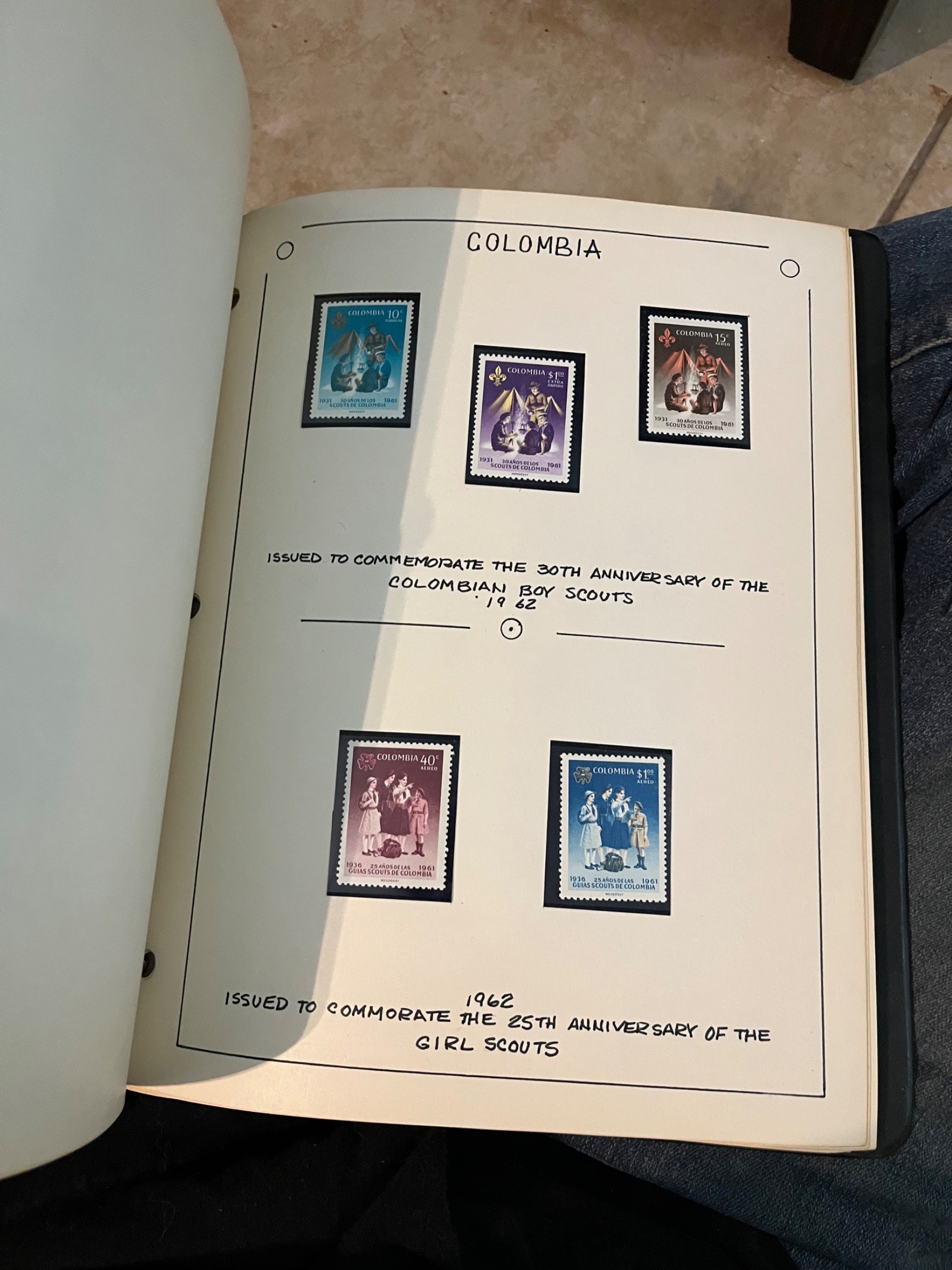 Colombia Multiple: 10c, $1, 15c (Boy Scouts); 40c, $1 (Girl Scouts)