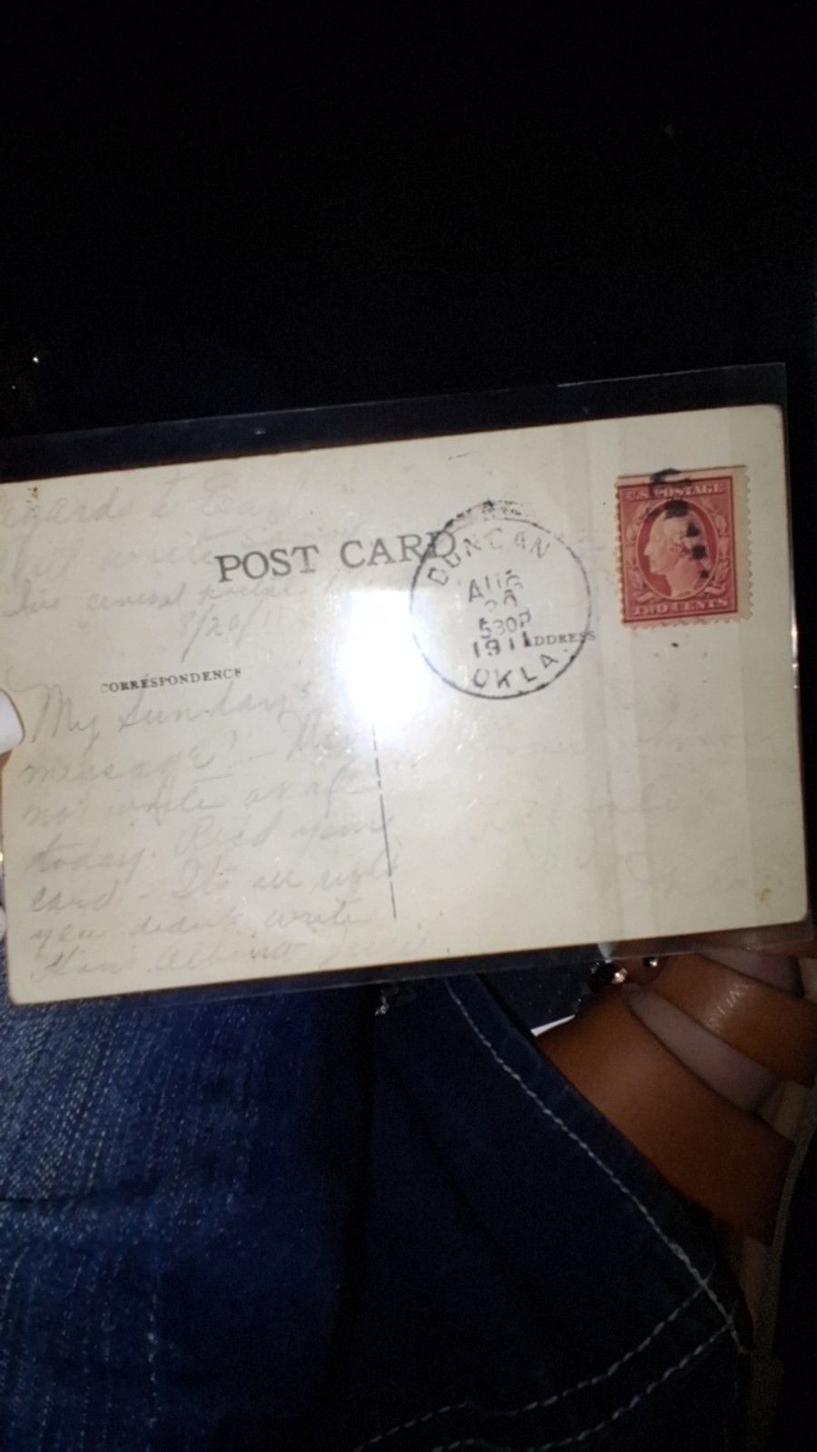 Only the back (divided back) of the postcard is visible; no…