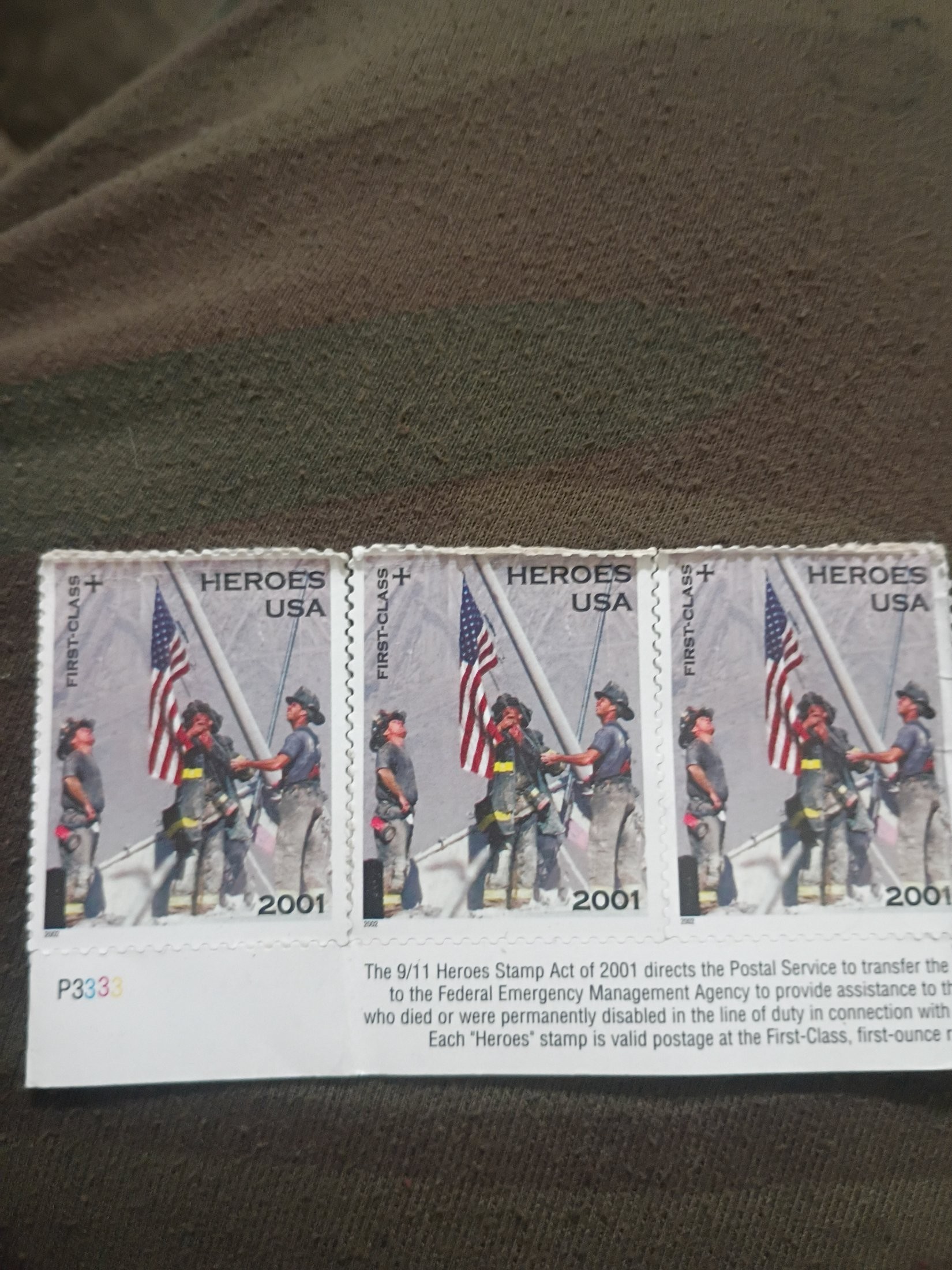 2001 First-Class + (semipostal surcharge) Heroes / 9/11 Heroes… stamp