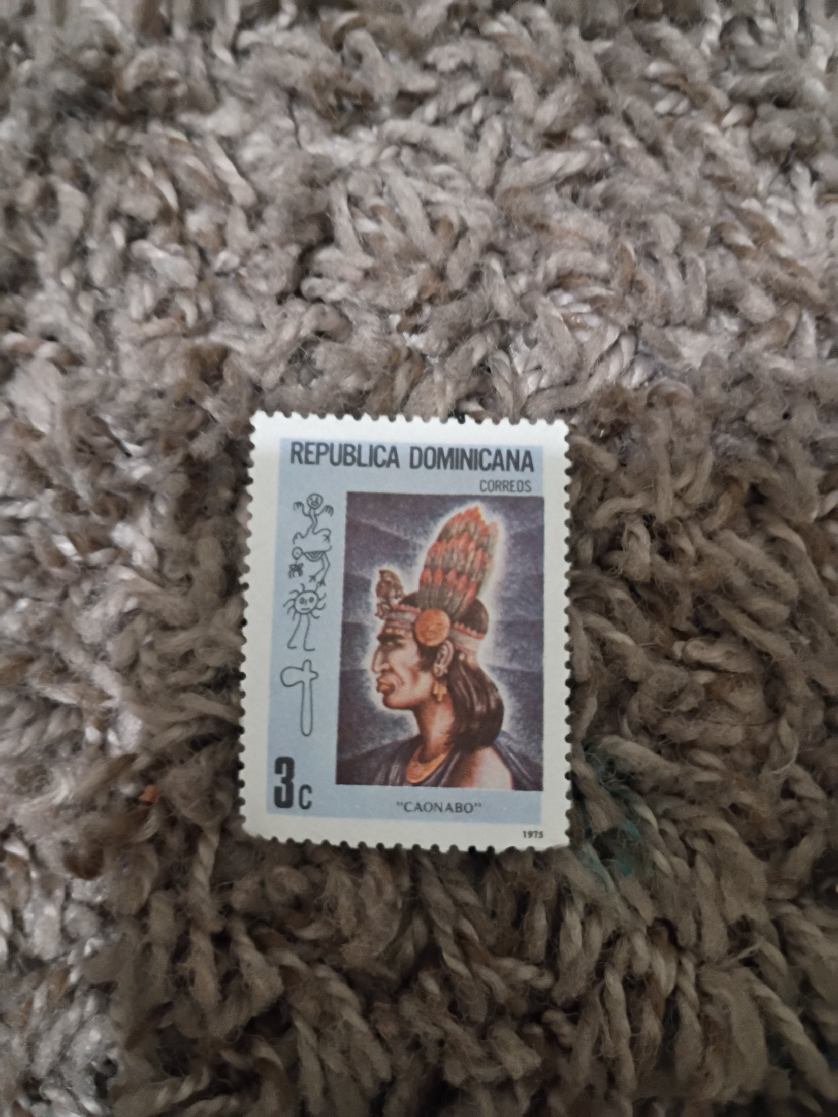 1975 Republica Dominicana 3c Taino Chiefs series stamp