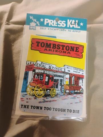 Tombstone Arizona Vinyl Press Pal Self-Stick Decal