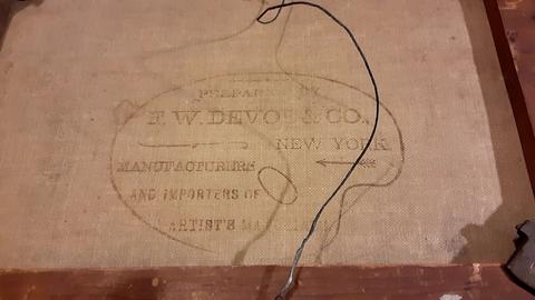 F.W. Devoe & Co. New York Artist's Canvas on Wooden Stretcher (Back/Reverse View)