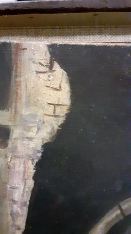 Oil Painting on Canvas with Artist Signature (Detail/Close-up)