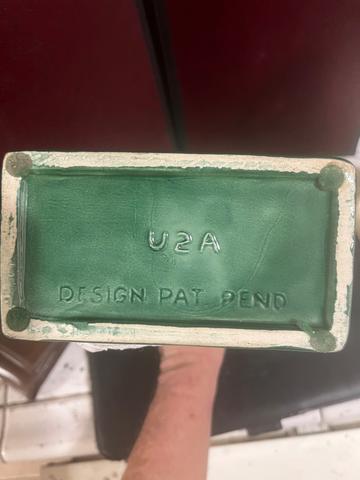 American Art Pottery Planter or Vase Base — USA 'Design Pat. Pend.' Mark