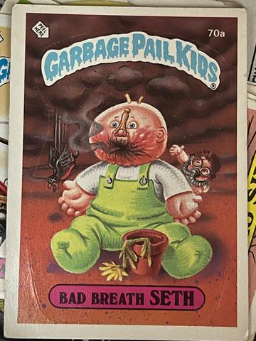 Garbage Pail Kids Series 2 'Bad Breath Seth' #70a Sticker Card